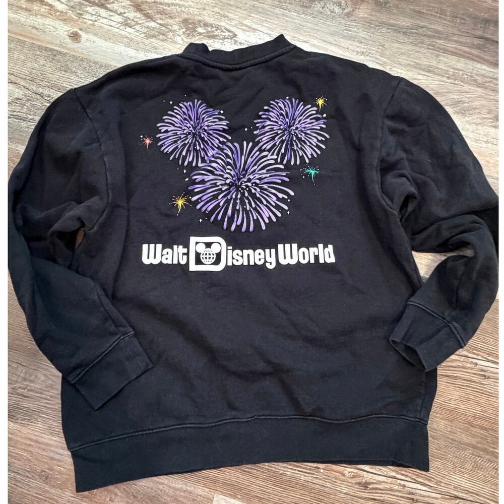 Disney 100 Years Of Wonder - Firework Crewneck Sweatshirt Black, Size M EUC